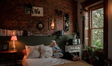 senior woman lying in bed