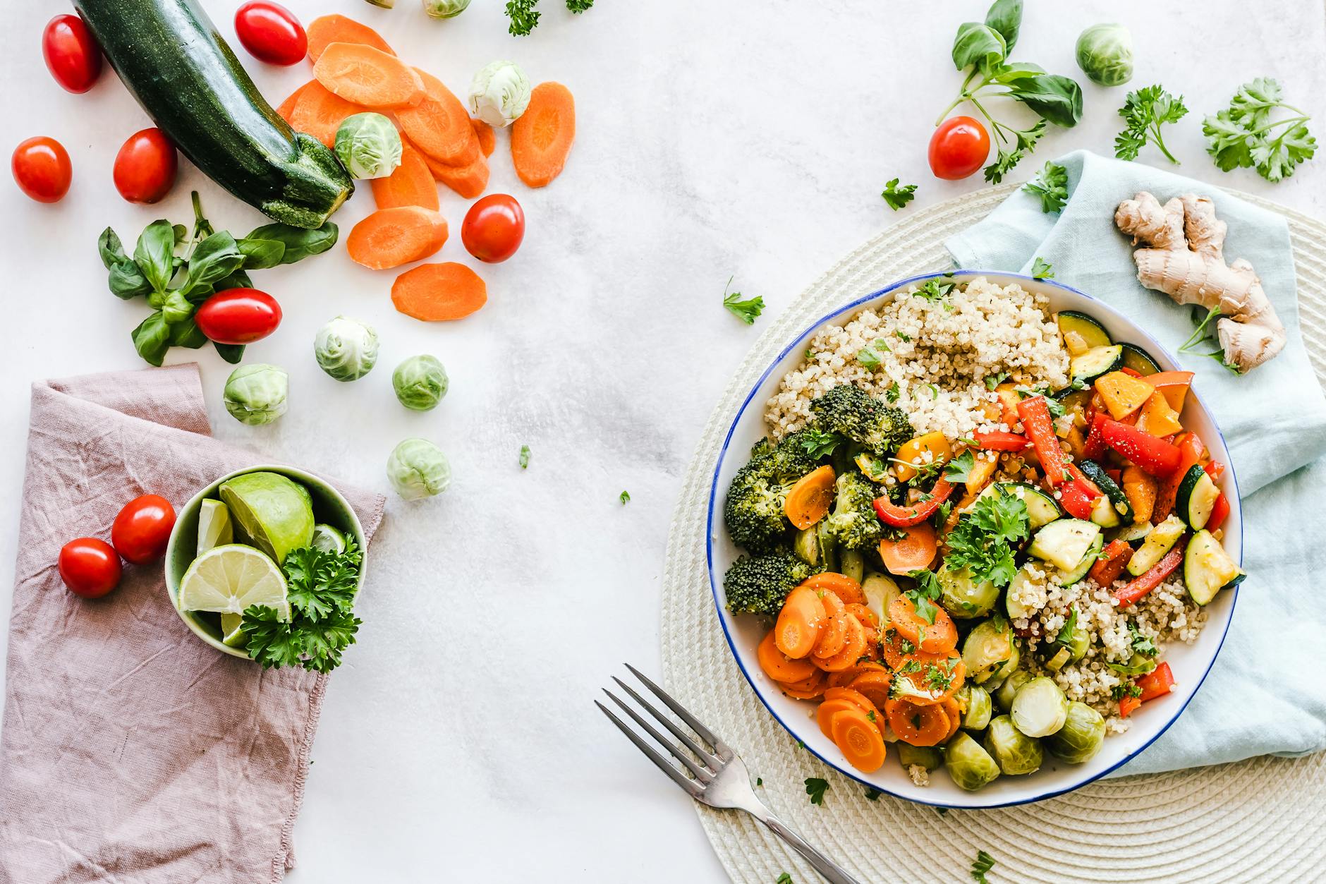 flat lay photography of vegetable salad on plate - food e-commerce