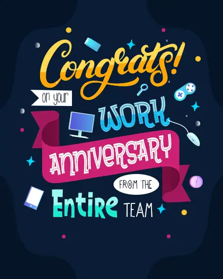 Work anniversary cards