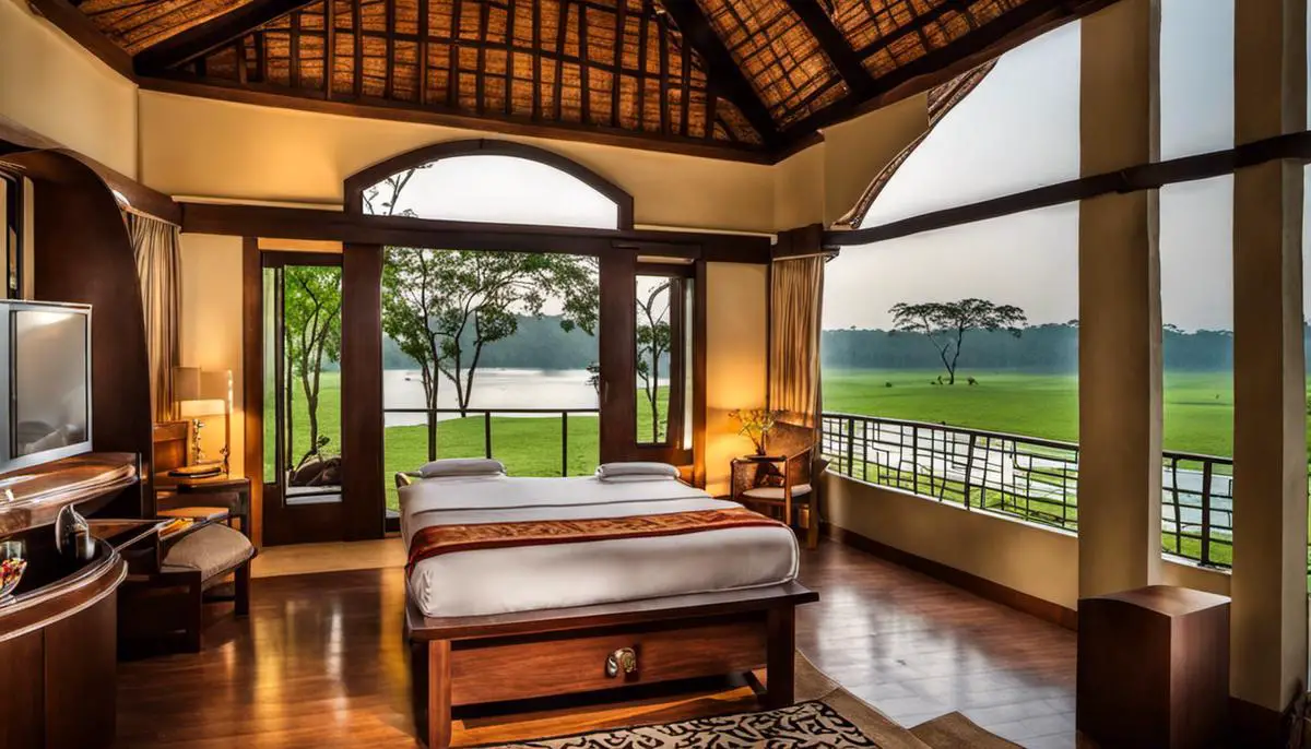 An image of luxurious accommodations in Kabini with breathtaking views and modern amenities